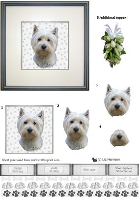 West Highland White Terrier 1 Portrait 3D Decoupage