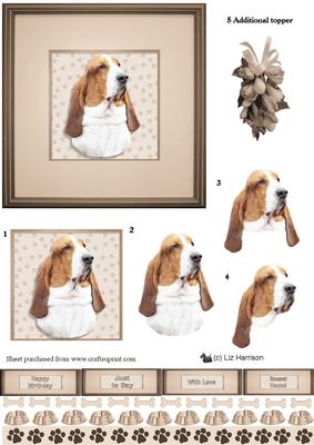 Basset Hound Portrait 3D Decoupage