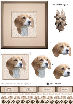 Beagle Portrait 3D Decoupage