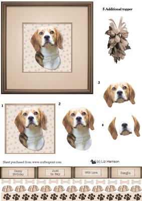 Beagle Portrait 3D Decoupage