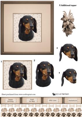 Dachshund Portrait 3D Decoupage