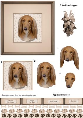 Saluki Portrait 3D Decoupage