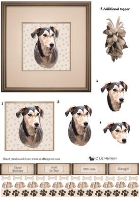 Sloughi Portrait 3D Decoupage