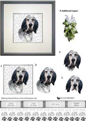 English Setter Portrait 3D Decoupage