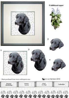 Black Labrador Portrait 3D Decoupage