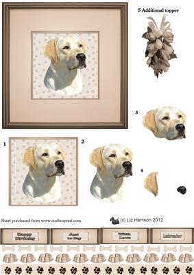 Golden Labrador Portrait 3D Decoupage