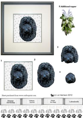 Labradoodle Portrait 3D Decoupage