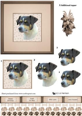 Jack Russell Portrait 3D Decoupage