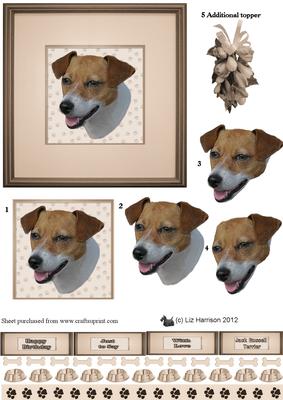 Jack Russell Terrier Portrait 3D Decoupage