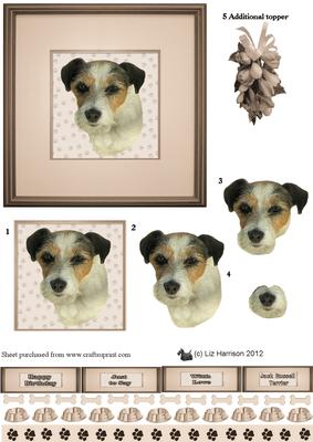 Jack Russell Portrait 3D Decoupage