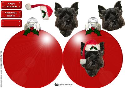 Cairn Terrier Christmas Bauble 3D Decoupage