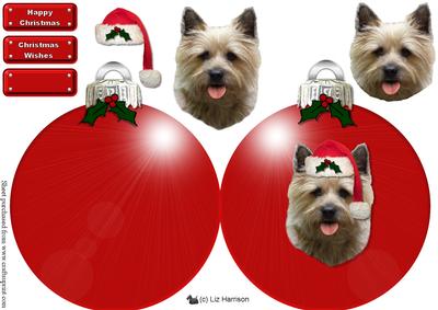 Cairn Terrier Christmas Bauble 3D Decoupage