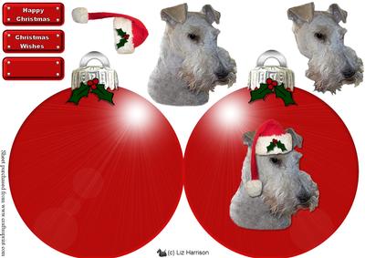 Fox Terrier,wire,christmas Bauble 3D Decoupage