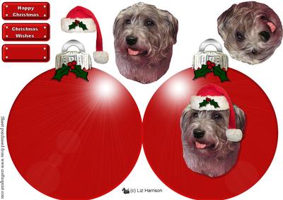 Glen of Imaal Terrier Christmas Bauble 3D Decoupage