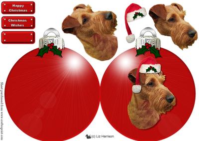 Irish Terrier Christmas Bauble 3D Decoupage
