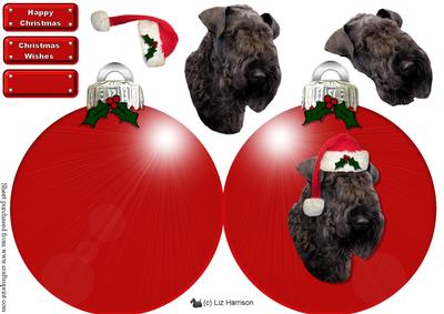 Kerry Blue Terrier Christmas Bauble 3D Decoupage