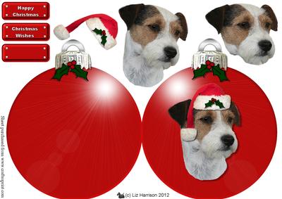 Parson Russell Terrier Christmas Bauble 3D Decoupage