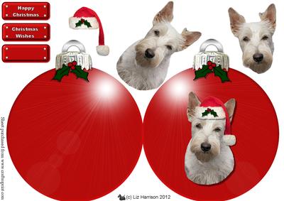 Scottish Terrier ,white,3D Decoupage