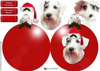 Sealyham Terrier Christmas Bauble 3D Decoupage