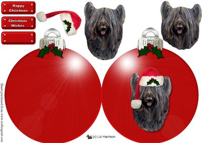 Skye Terrier Christmas Bauble 3D Decoupage
