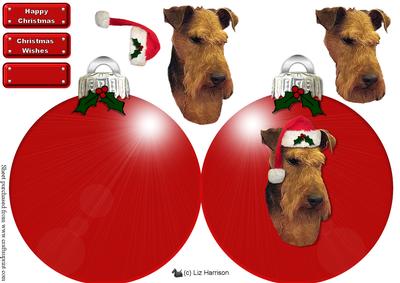 Welsh Terrier Christmas Bauble 3D Decoupage