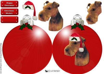 Welsh Terrier Christmas Bauble 3D Decoupage