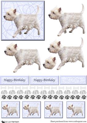 Westie Walking 3D Decoupage