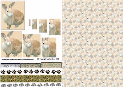 Beige Bunny Pyramid with Background