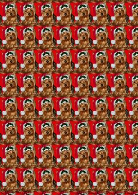 Yorkshire Terrier Christmas Background Sheet
