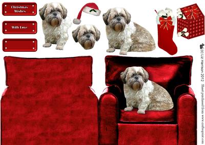 Shih Tzu Christmas Arm Chair