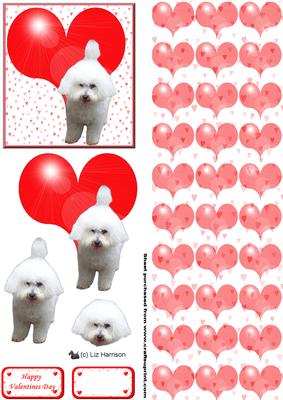 Bichon Frise Heart 3D Decoupage