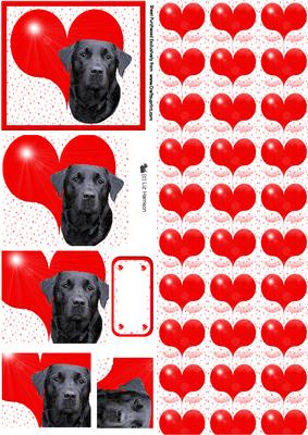 Black Labrador Heart Pyramid & Background