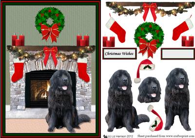 Newfoundland Christmas Fireplace 3D Decoupage