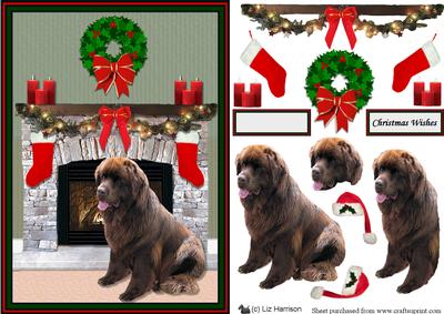 Newfoundland Christmas Fireplace 3D Decoupage