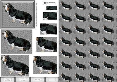 Basset Hound Black & Tan Pyramid with Background