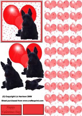Scottie Dog Heart 3D Decoupage
