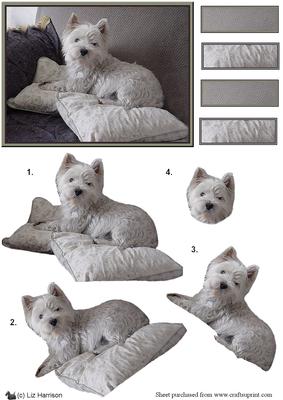 Westie Relaxing 3D Decoupage