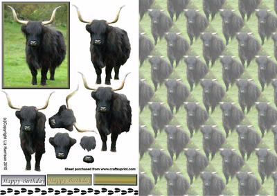 Black Bull 3D Decoupage with Background