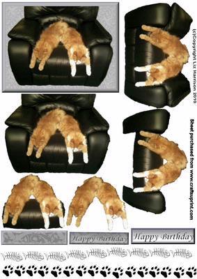Cats Relaxing 3D Decoupage