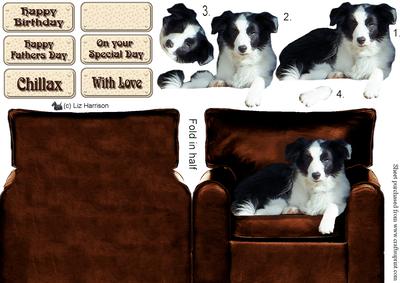 Border Collie Puppy Arm Chair