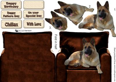 German Shepherd Armchair 3D Decoupage