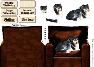 Shetland Sheepdog Armchair 3D Decoupage