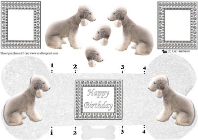 Bedlington Terrier Bone Shaped Card