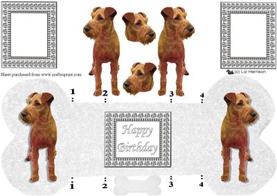 Irish Terrier Bone Shaped Card