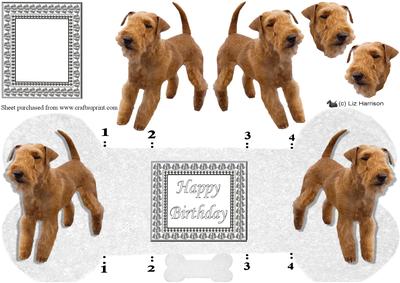 Lakeland Terrier Bone Shaped Card