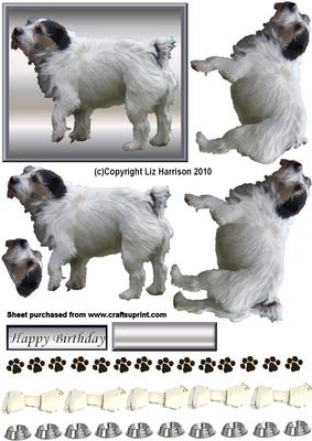 Jack Russell Standing 3D Decoupage