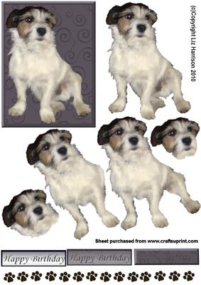 Jack Russell Sitting 3D Decoupage