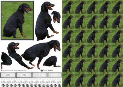 Doberman Pinscher 1 3D Decoupage with Background