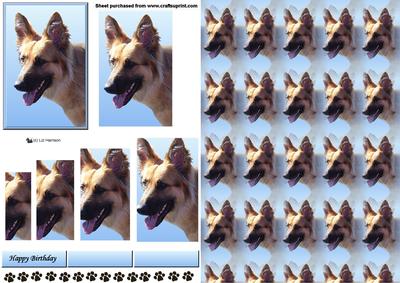 German Shepherd 2 Portrait Pyramid with Background