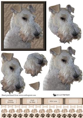 Fox Terrier Portrait 3D Decoupage